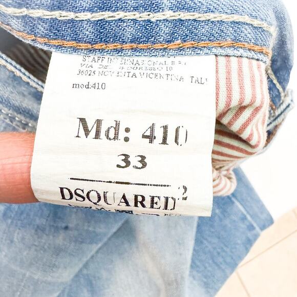 Dsquared Men's Wide Leg Light Wash Denim Jeans Model 410 Size 33 - Picture 6 of 8